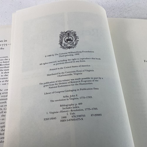 The Revolution in Virginia 1775-1783 John E. Selby 1988 HC DJ sehr guter Zustand - Bild 9 von 12