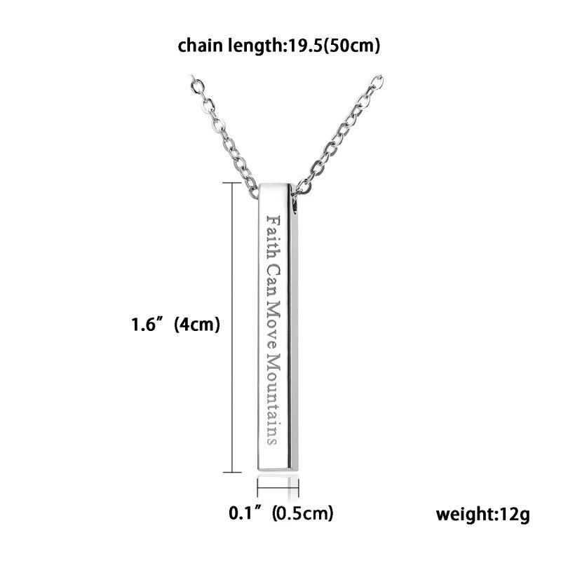 Collar Colgante Personalizado Acero Inoxidable Nombre Letra Fecha Personalizado Joyería Foto 4 de 4