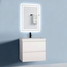50/60/80/100cm Vanity Unit Basin Sink Wall Hung Two Drawers Bathroom Cabinet