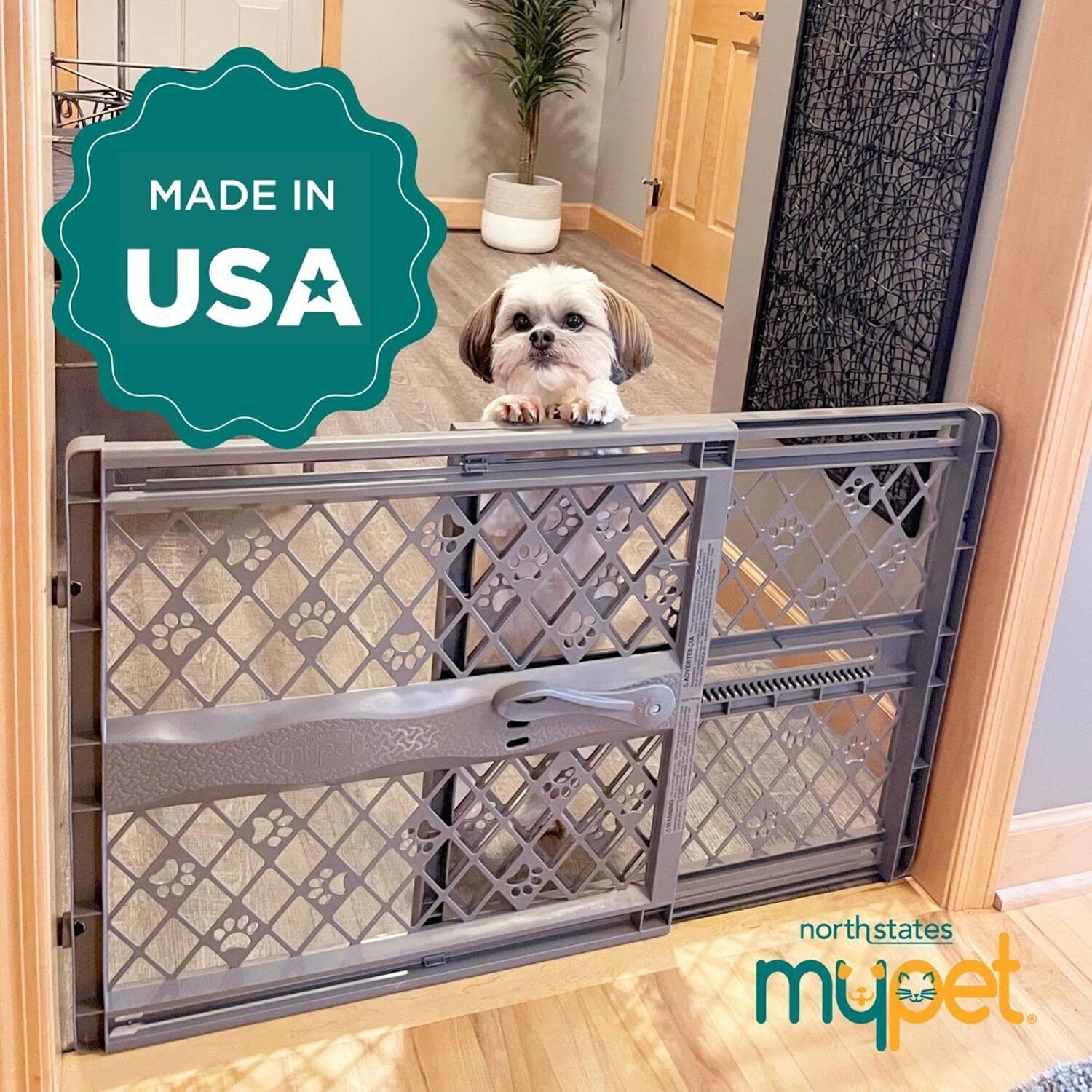 Portable Pet Gate 2640" Wide Pressure Mount, No Tools Needed, Dog Gate