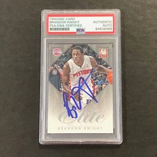 2013-14 Panini Elite #102 Brandon Knight Signed Card AUTO PSA Slabbed Bucks