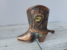 Western Copper Boot Souvenir Colorado Arrowhead Shaped Enamel Embelishment