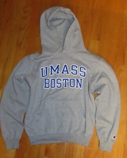 Vintage Champion Label - UMASS BOSTON UNIVERSITY SM Hooded Sweatshirt