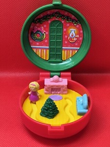 Figurine Polly Pocket Bluebird Christmas 1989 - Tenue Rouge Vintage