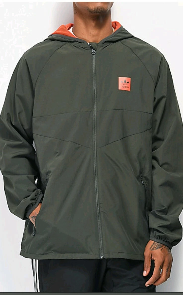 NWT adidas skateboarding dekum packable jacket size S legend earth/active orange