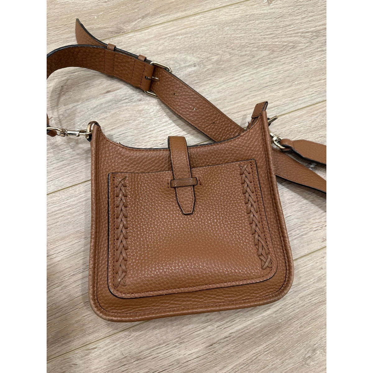 Rebecca Minkoff Whipstitch Unlined Feed Crossbody Bag Brown eBay