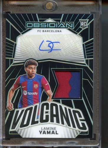 2023-24 Panini Obsidian Soccer Volcanic Etch Lamine Yamal RPA RC Patch AUTO /199
