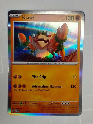Pokémon TCG Scarlet & Violet 122/198 Klawf Holo Rare Pokemon Card