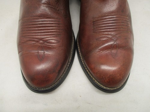 Stivali da cowboy Nocona in pelle marrone da uomo taglia 7,5 stile D 1041 USA - Foto 3 di 14