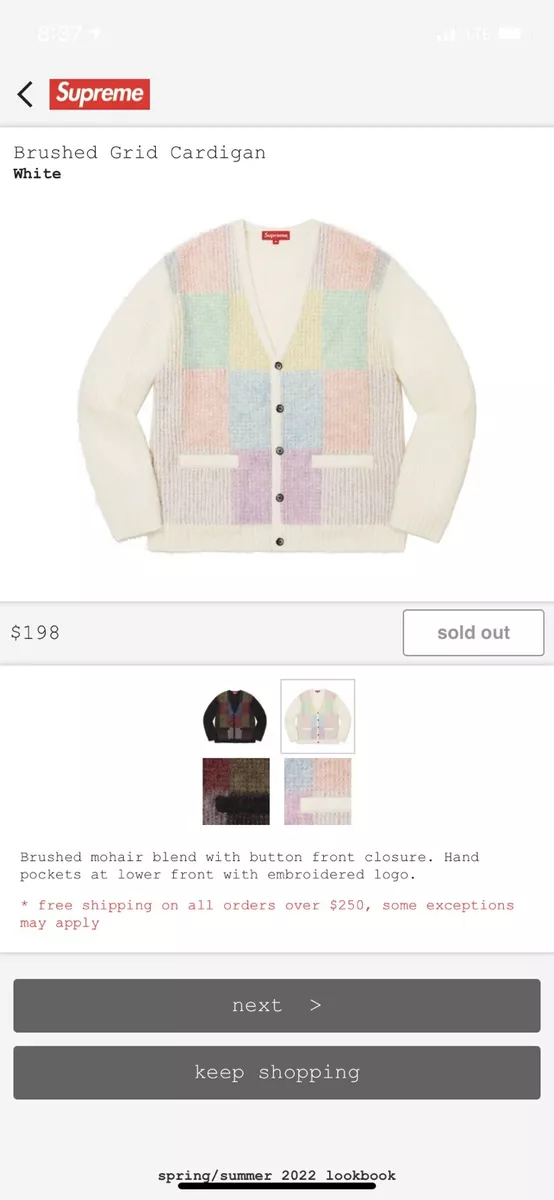 Supreme Brushed Mohair Grid Cardigan Medium ✓Order In Hand✓ | eBay