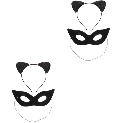 2 Sets Women Party Eye Cat Ears Headband Fancy Dress Ball Mask Miss eBay