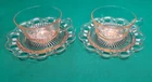 Vintage Pair Of Pink Anchor Hocking Old Colony Cups & Saucers Depression Glass