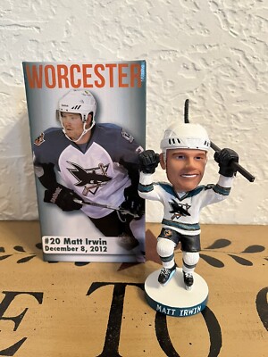 Matt Irwin WORCESTER SHARKS AHL 2012 Bobblehead SGA Hockey Bobble SAN JOSE