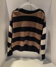Madewell Merino Wool Sweater Womens Medium Calloway Boat Neck Pullover Striped