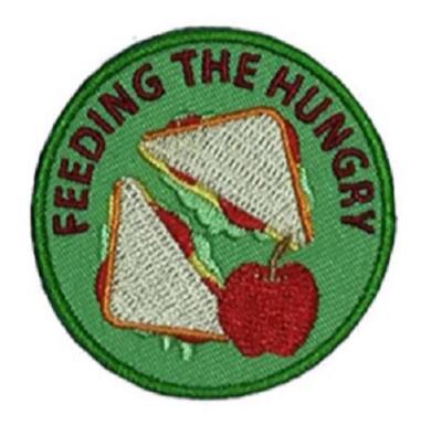 Boy Girl Cub FEEDING the HUNGRY Homeless Patches Crest Badge SCOUTS GUIDE Helper