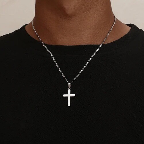 Kreuz Kette aus Edelstahl Halskette Jesus Designer Damen Herren Schmuck