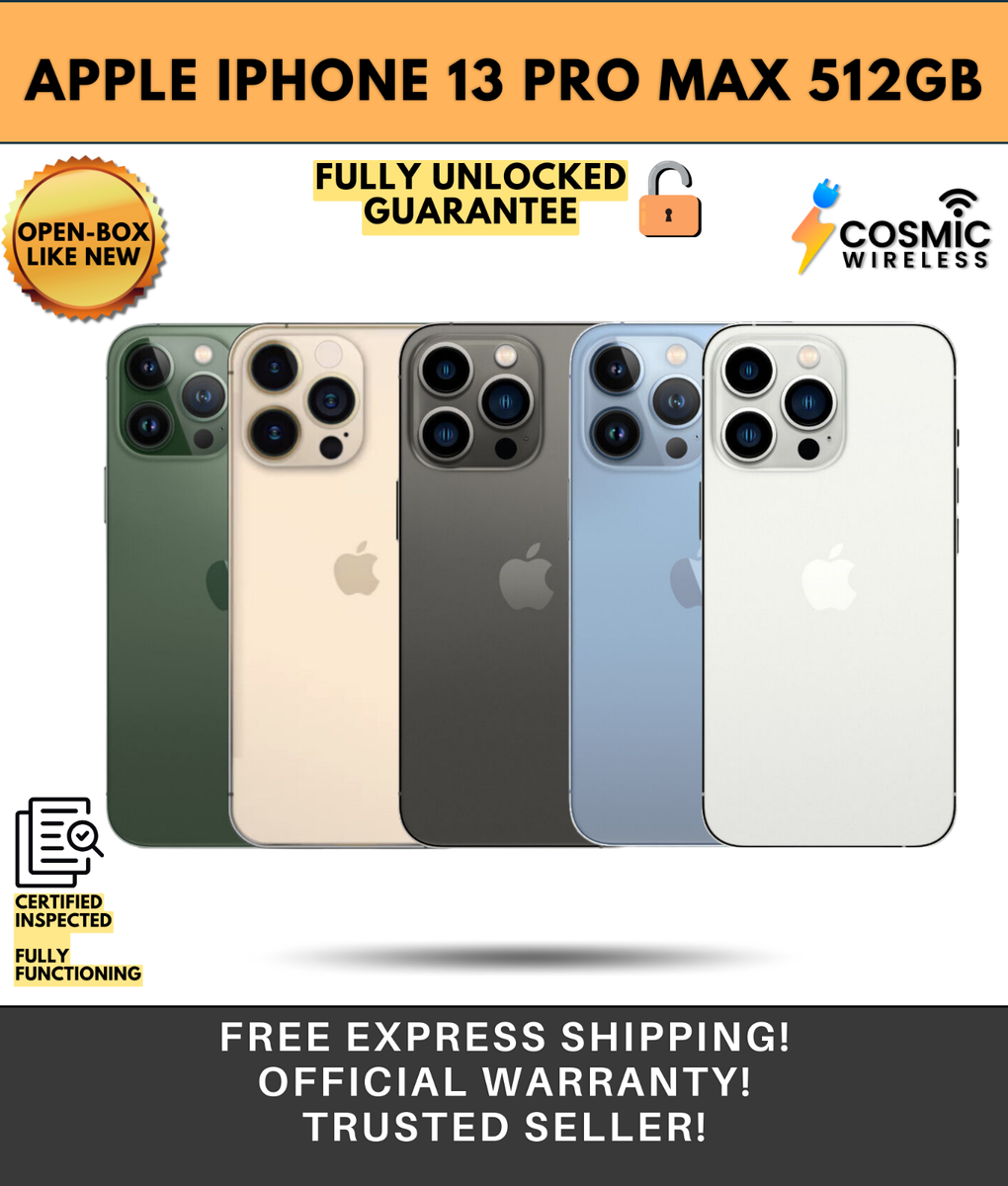 Excellent - Apple iPhone 13 Pro Max 512GB (GSM+CDMA) Fully