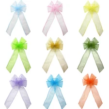6" Wired Sheer Bows for Wreaths, Crafts, Gifts, Holiday Decorations - 16 Colors