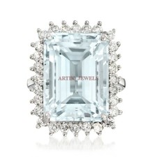 Natural Blue Topaz Gemstone with 925 Sterling Silver Ring for Women's 3930