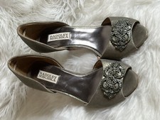 Badgley Mischka Silver Pewter Giana II D  orsay Pumps size 7.5 M
