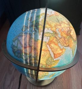Columbus National Geographic Illuminated Globe 12” Brass-Tone Germany 2000