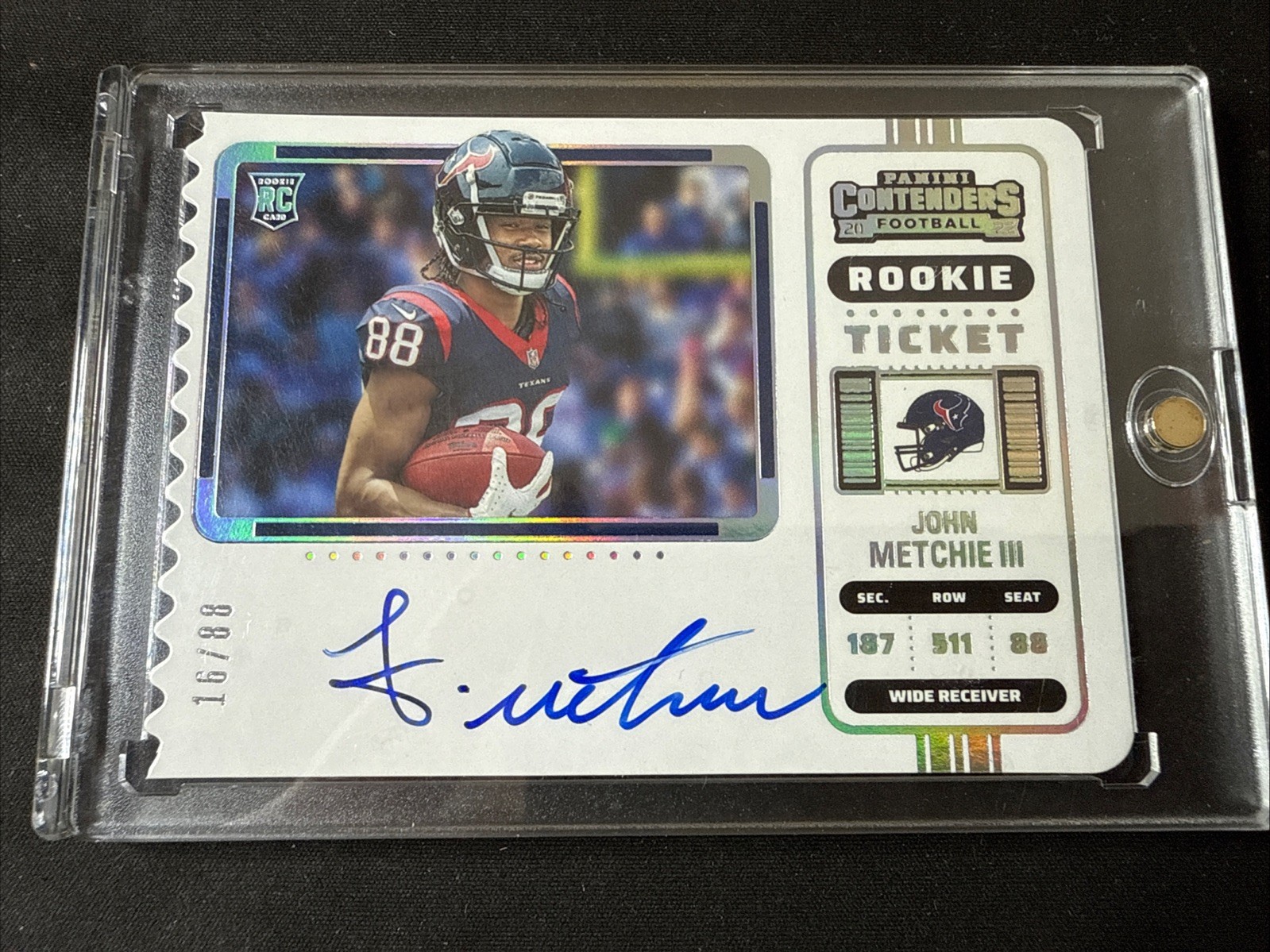 2022 Panini Contenders - Rookie Ticket RPS Variation John Metchie III Stub /88