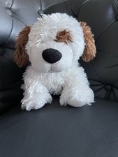 Cute Fluffy With And Brown Puppy - Extra Soft Cuddly Plush Toy