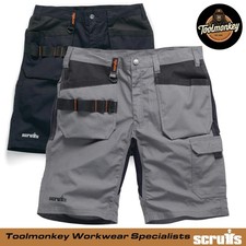 Scruffs Trade Flex Work Shorts Holster Pockets Stretch Cargo Shorts