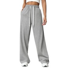 Womens Ladies Joggers Tracksuit Bottoms Close Wide Leg Trousers Jogging Pants