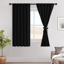 Hiasan Black Out Curtains 63 inch Long Sewn 42"W x 63"L Pack of 2 ,