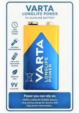VARTA 9v Alkaline Battery LONGER LIFE POWER for Alarm, Toys, Microphones & MORE