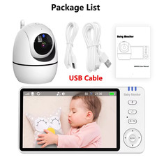 5 Inch Video Baby Monitor with Camera PTZ Zoom Babyphone Cam Security Protection