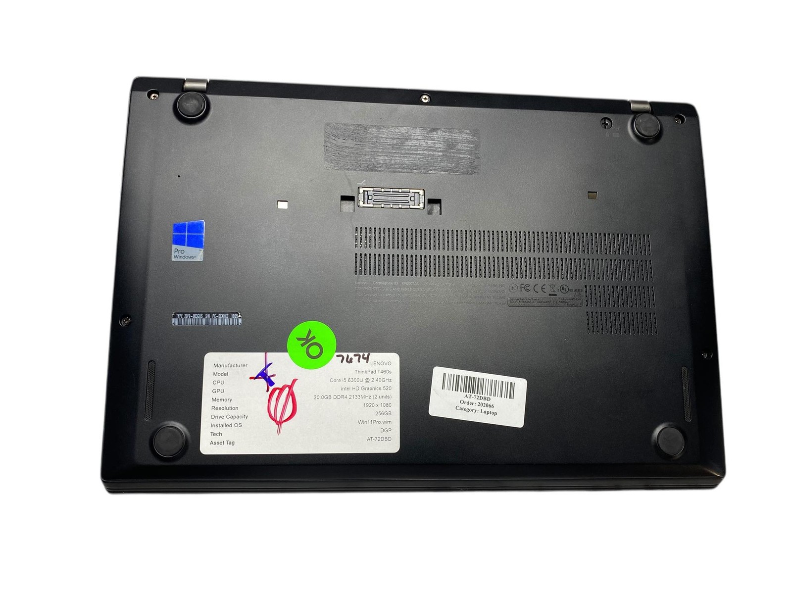 Lenovo ThinkPad T460s, 14-Inch Laptop, with Intel Core i5-6300U, Windows 11 Pro