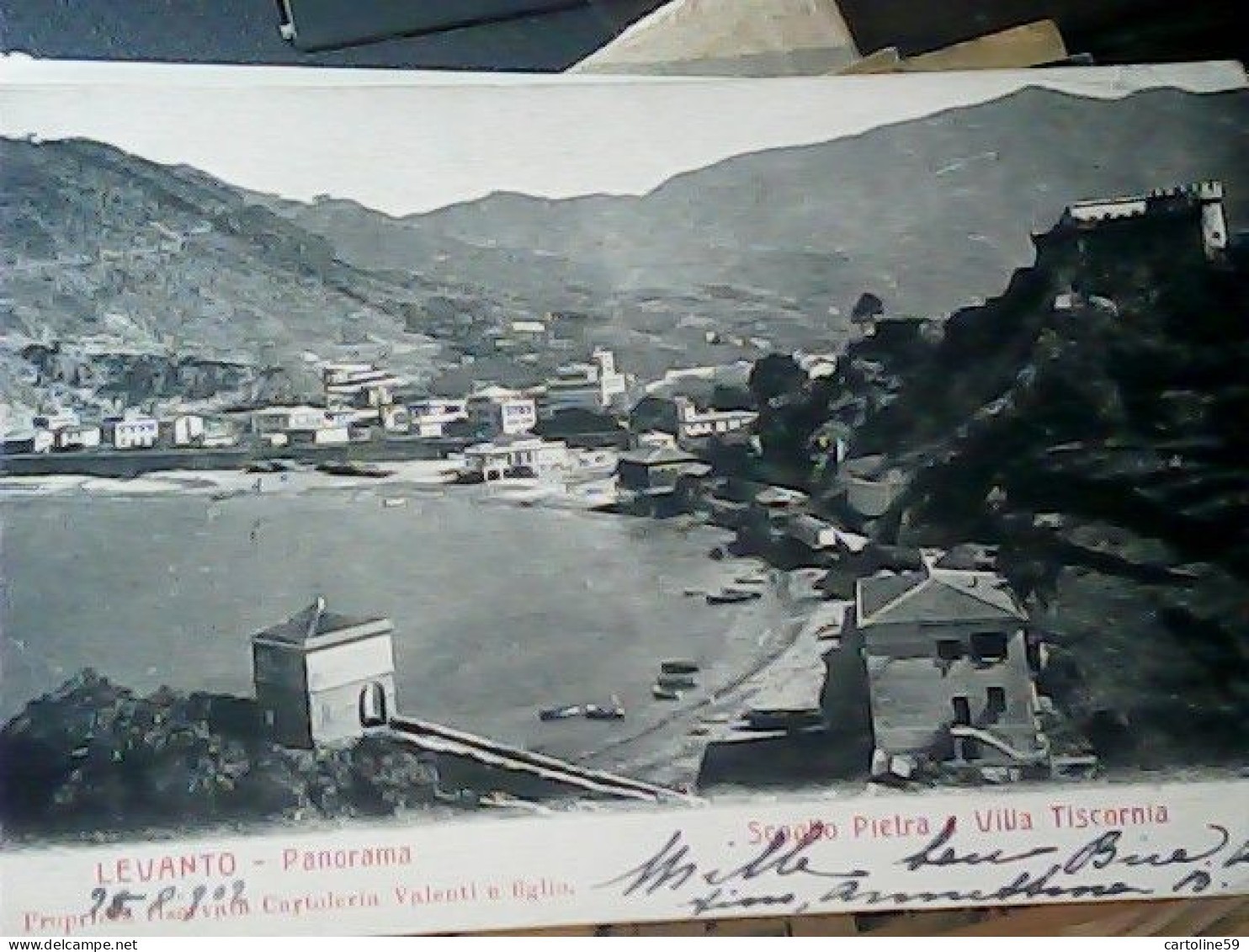 LEVANTO SPIAGGIA E SCOGLIO PIETRA VILLA TISCORNIA VB1902 KW7176