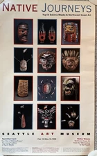 Yup’ik Yupik Eskimo Masks Seattle Art Museum Poster 1998 Native American Journey