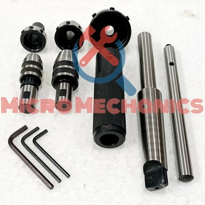 Lathe Tailstock Tap And Die Holder Set MT2 Shank Threading Tapping Kit 8 Pcs Set