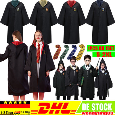 Harry Potter Kostüm Robe Mantel Umhang Krawatte Gryffindor Slytherin Hufflepuff!