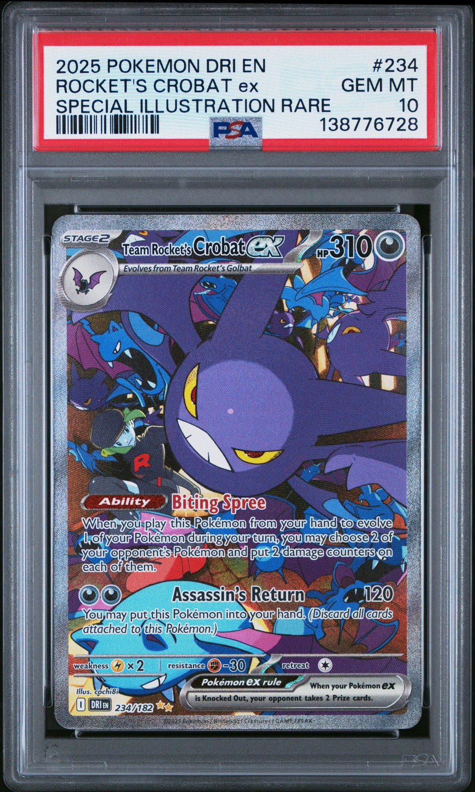 2025 POKEMON DRI EN-DESTINED RIVALS TCG Cards ROCKET'S CROBAT ex PSA GEM MT 10