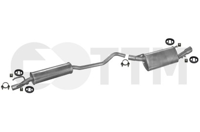 Ligne d'échappement pot silencieux Opel Tigra Coupe 1.6 106cv essence 1998 1999 2000
