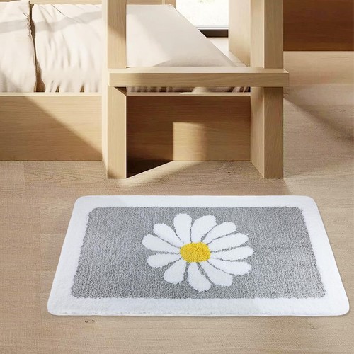 Tappetino Bagno Carino Margherita Tappeto Bagno Bianco e Giallo Decorazione Fiori Tappeto Super A... - Foto 6 di 7