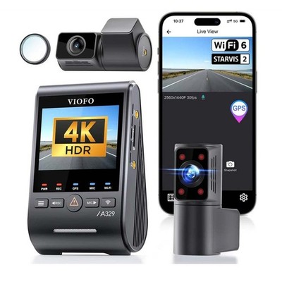 VIOFO A329S 3CH   4K Front + 2K 210° Fisheye Cabin + 2K Rear Dash Cam