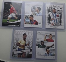 Messi Ronaldo Pele Leaf Legends Lot 5 Soccer Cards Triple Double Insert GOATs 