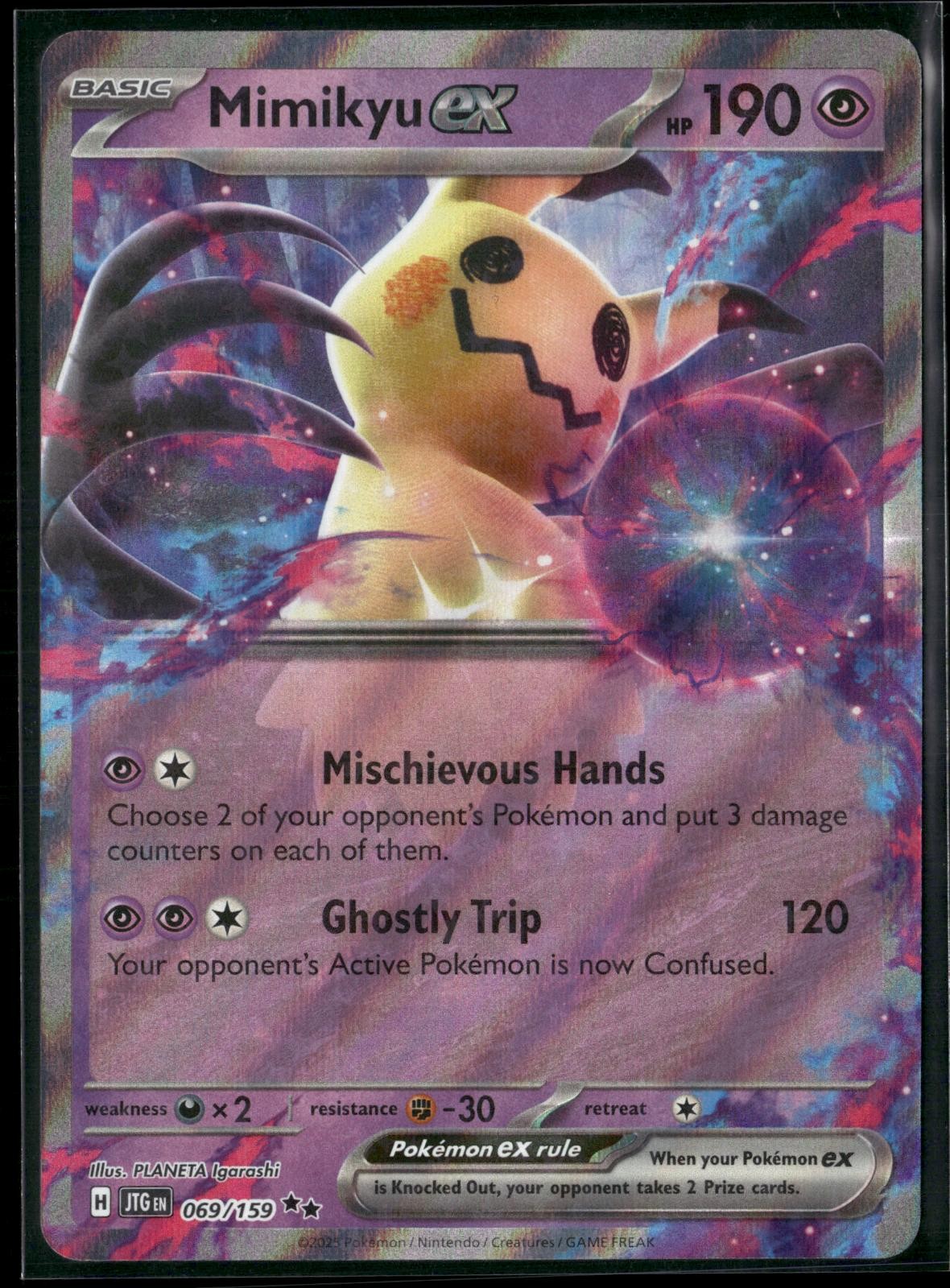 Mimikyu ex 069/159 Double Rare Journey Together Pokemon Near Mint