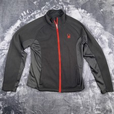 Spyder Jacket Mens M Black Red Lightweight Lo...