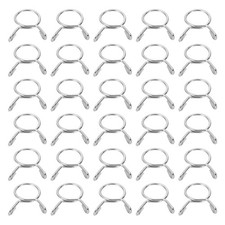30Pcs 13mm ID 15mm OD Fuel Line Hose Clips Spring Clips Clamps Silver