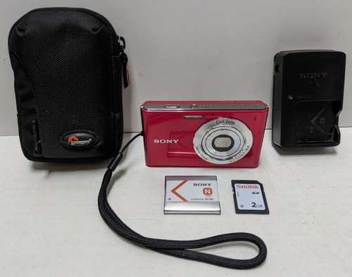 Sony Cyber-Shot DSC-W330 Digital Camera 14.1 MP Red TESTED SEE VIDEO