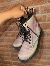 Dr. Martens Girls 1460 Pascal Rainbow Glitter Lace Up Boots Size 3 Combat