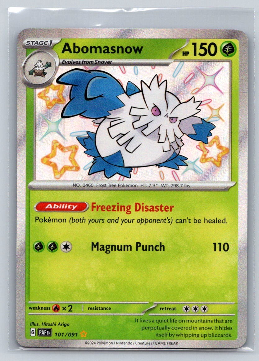 Abomasnow Holo Shiny Rare SV: Paldean Fates 101/091 NM