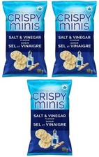 Quaker Chrupiące minis Smak soli i octu Brązowe chipsy ryżowe, 100g (3 opakowania)
