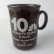 1988 WGEM TV Quincy Muzak Charlie Lugo NBC Channel 10 Mug Illinois Calendar Cup